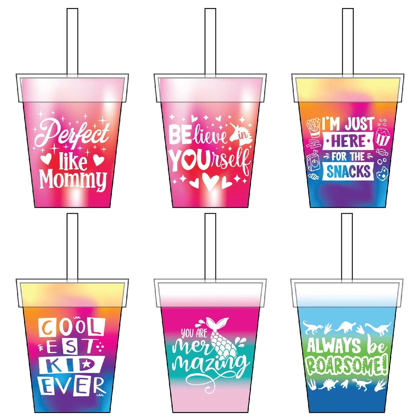 Silicone 8oz Kids Toddler Kiddo Super Cups- 6/Display