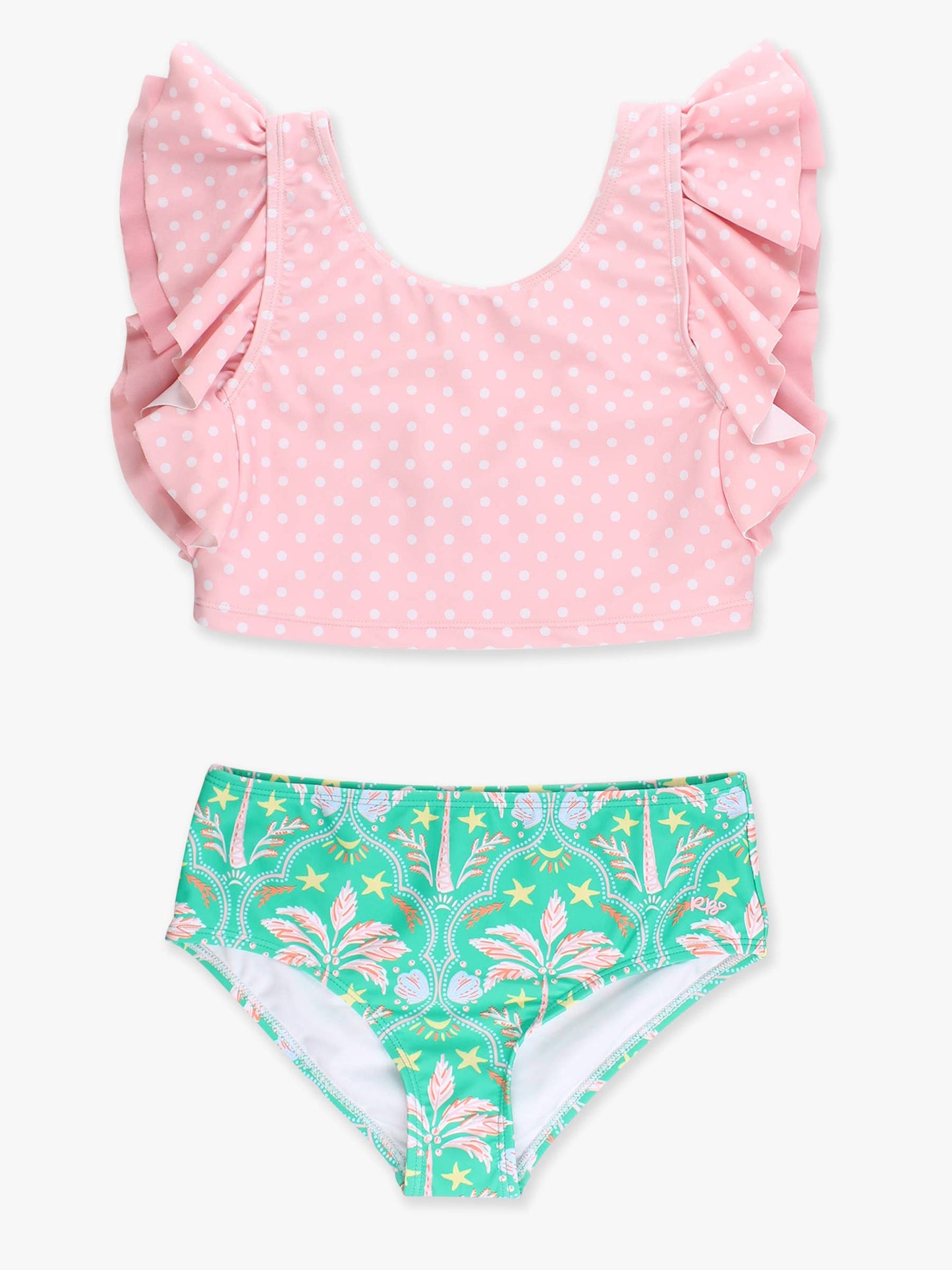 Tween Girls Coconut Cabana Butterfly Tankini 2-Piece Swimsuit