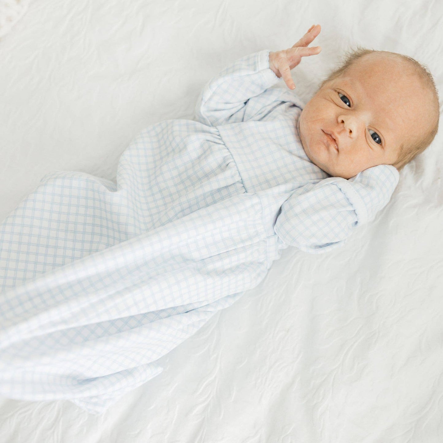 Peek-A-Boo Wishes Gathered Gown - Light Blue