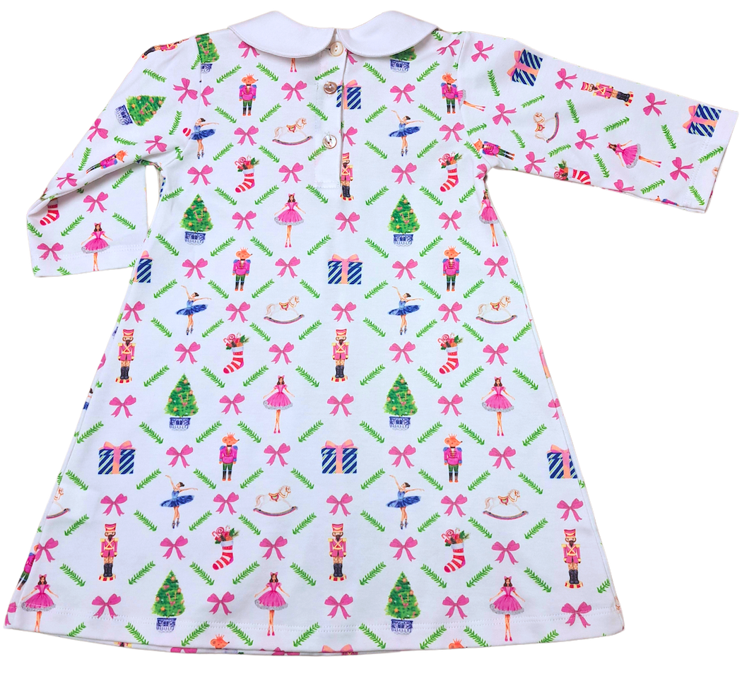 Girl's "Nutcracker" Print A-Line Dress