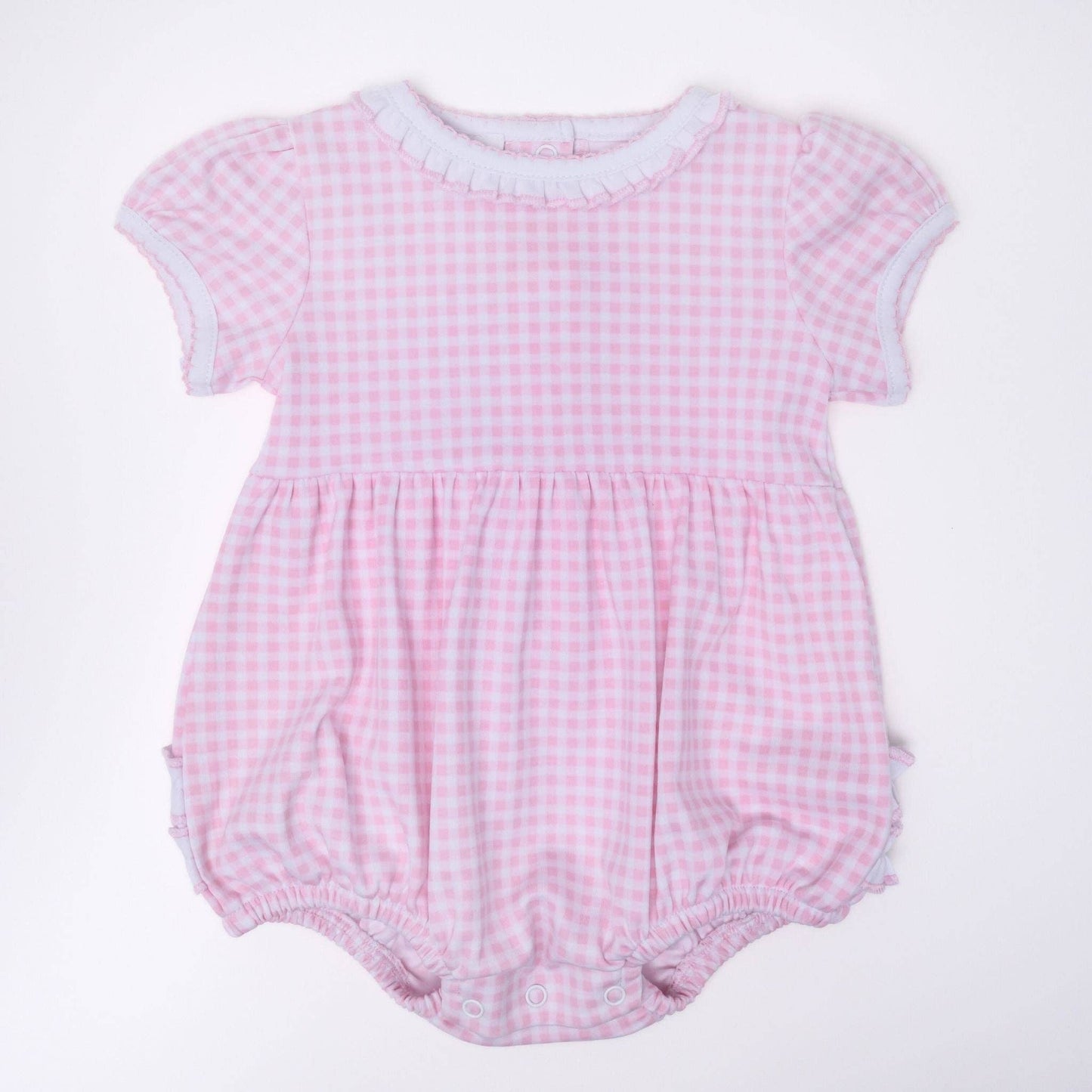 Mini Checks Short Sleeve Bubble - Pink