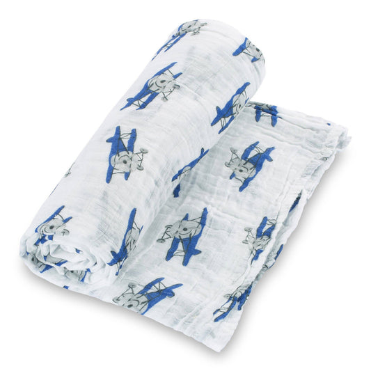 Baby Muslin Swaddle Blanket 47x47 Up, Up, Up and Away