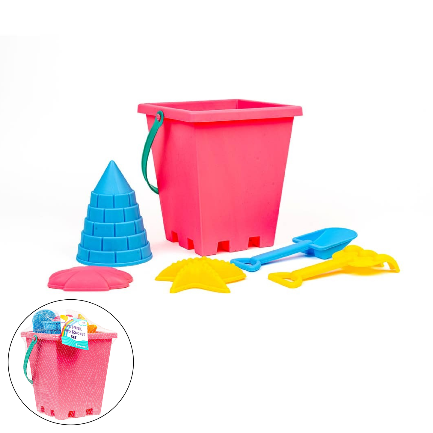 Toysmith 6-Piece Set Pink Sand Bucket Set