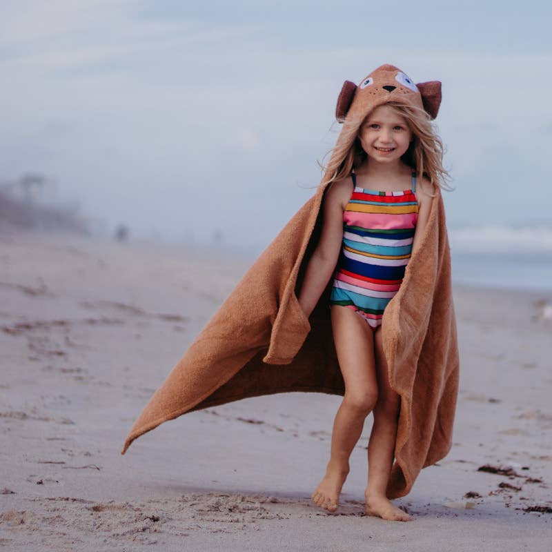 Dog hooded towel for toddlers ages 2 to 8 years old