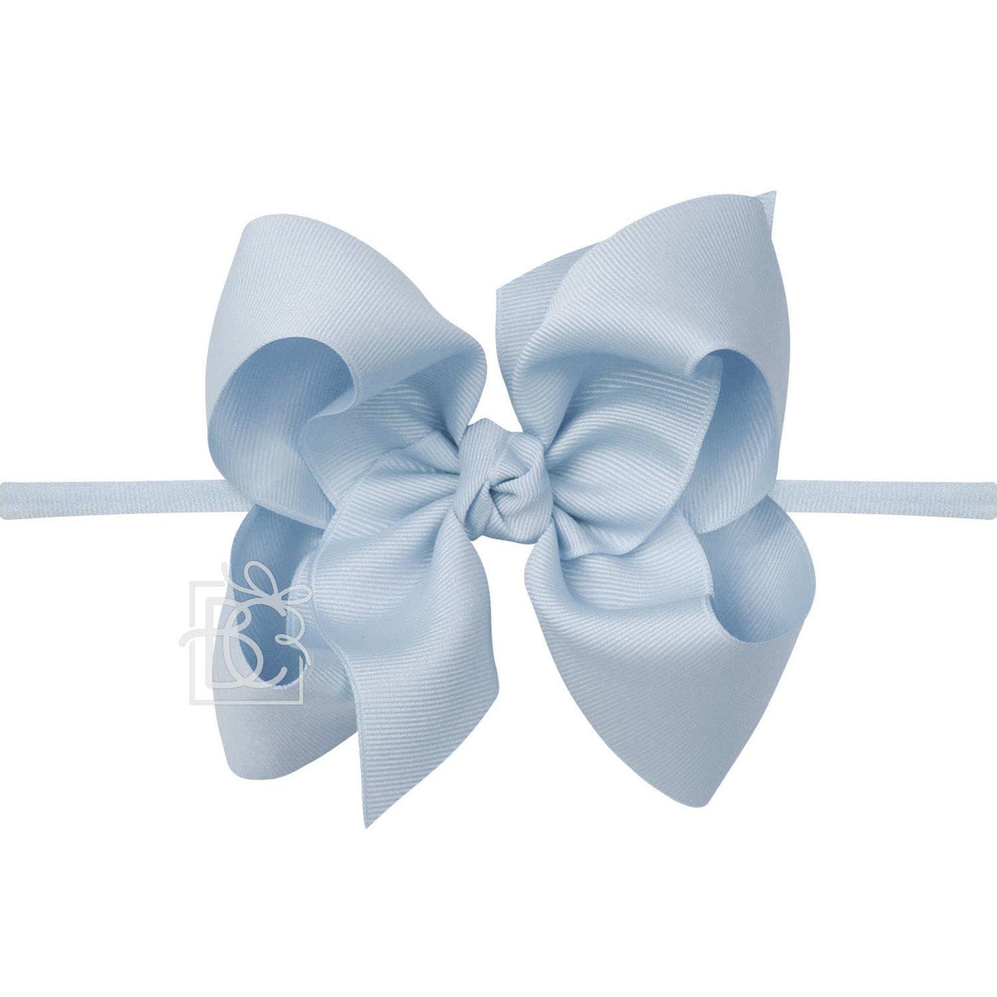 1/4" NYLON PANTYHOSE HEADBAND W/SIGNATURE GROSGRAIN BOW