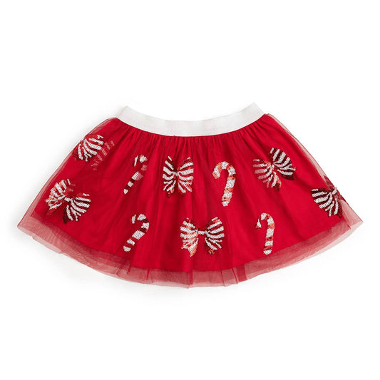 Candy Cane Coquette Sequin Christmas Tutu - Kids Clothing