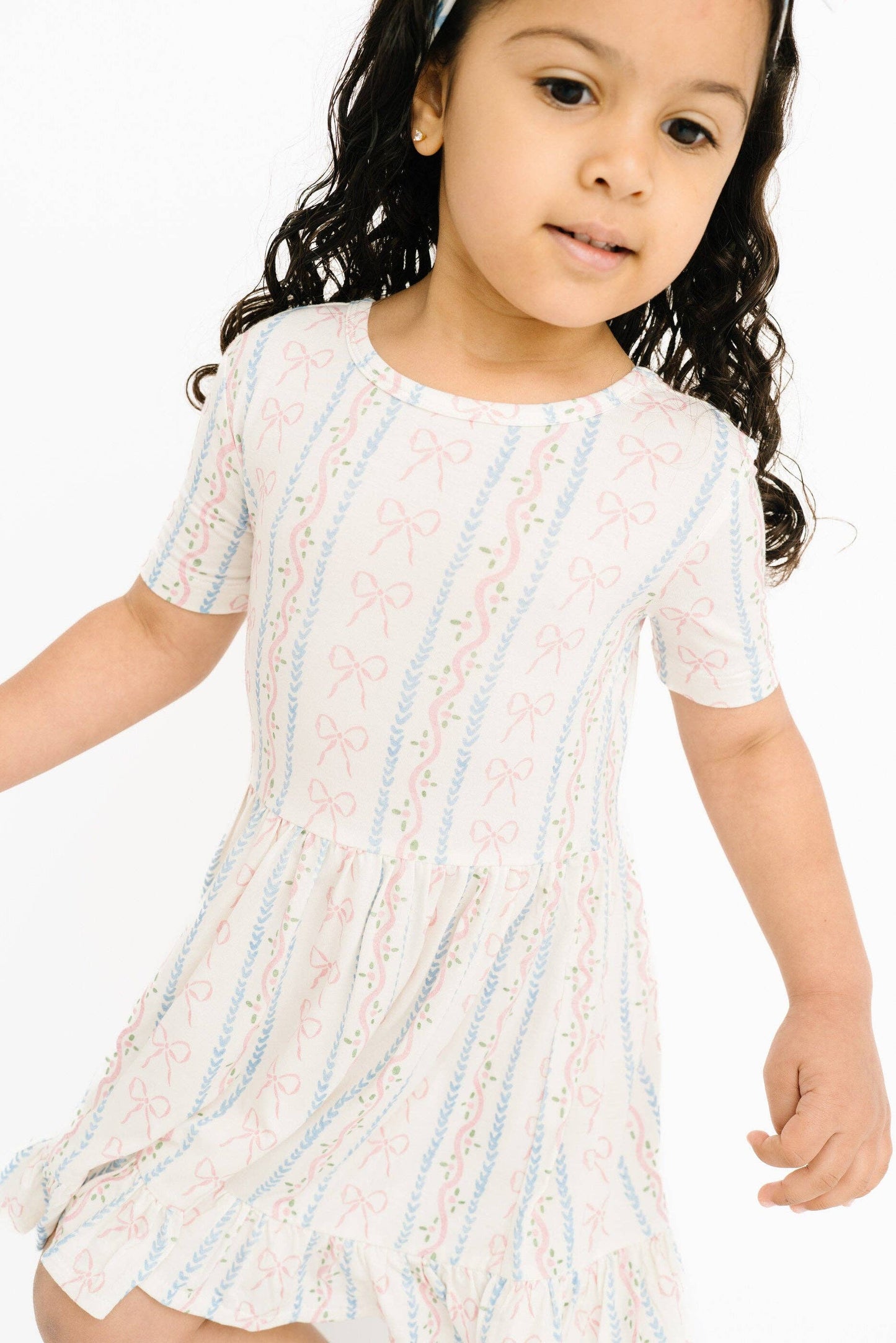 Dainty Bows Short Sleeve Bamboo Dress