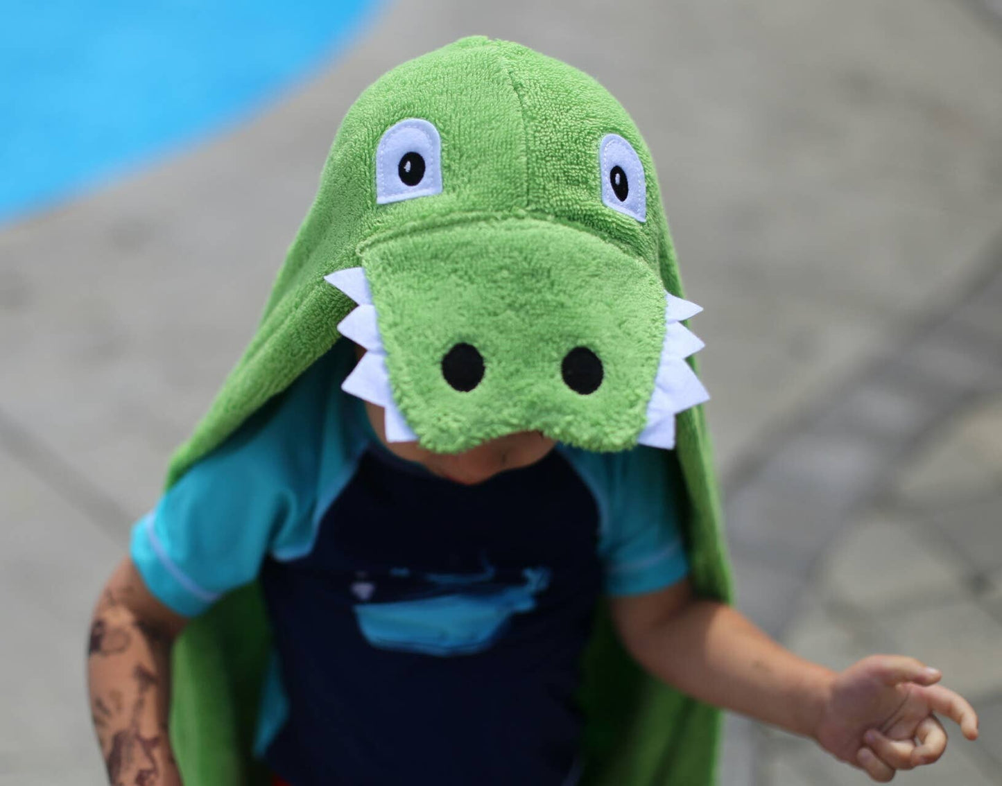 Alligator Hooded Towel for toddlers ages 2 to 8 years old