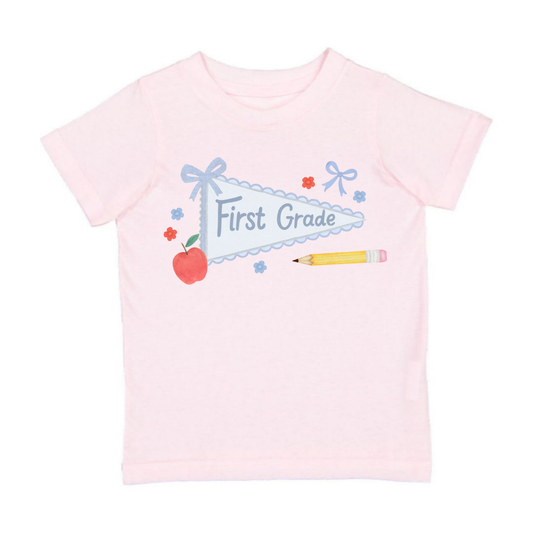 First Grade Pennant Short Sleeve T-Shirt - Back To School