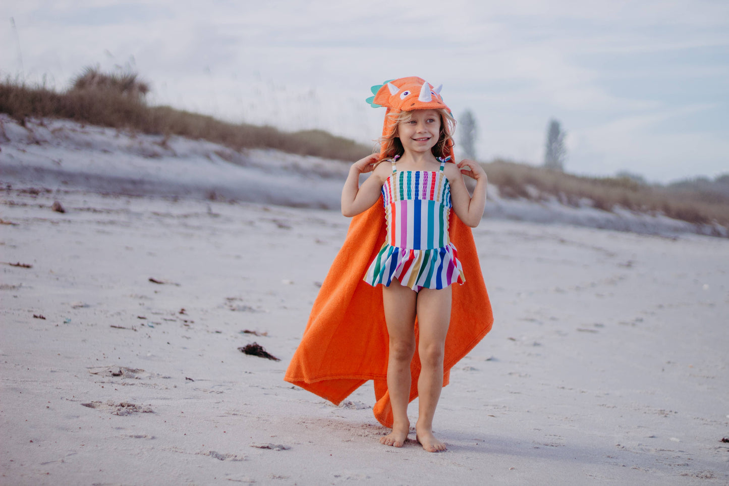 Dinosaur hooded towel for toddlers ages 2 to 8 years old