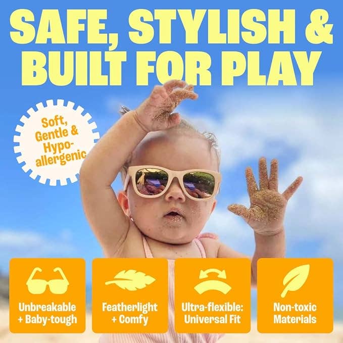 Polarized Baby Sunglasses with Strap 0-24 Months – Barbie Pink