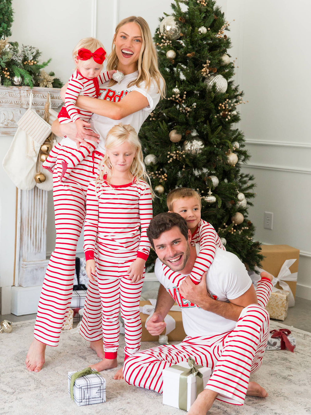 SoftSnooze™ Kids Cotton Modal Red & White Stripe Long Sleeve Pajama Set