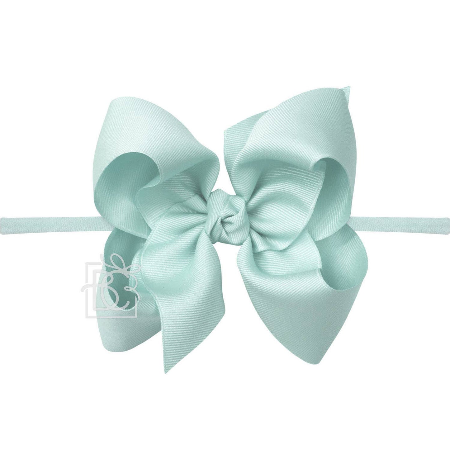 1/4" NYLON PANTYHOSE HEADBAND W/SIGNATURE GROSGRAIN BOW