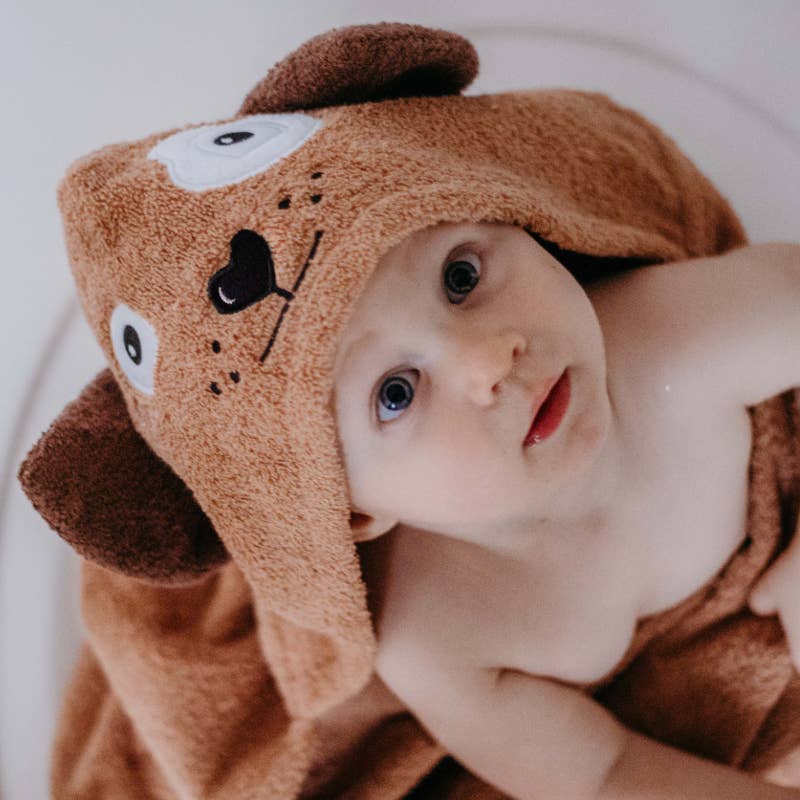 Dog hooded towel for toddlers ages 2 to 8 years old