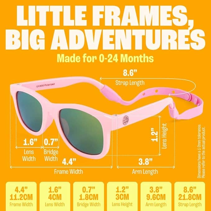 Polarized Baby Sunglasses with Strap 0-24 Months – Barbie Pink