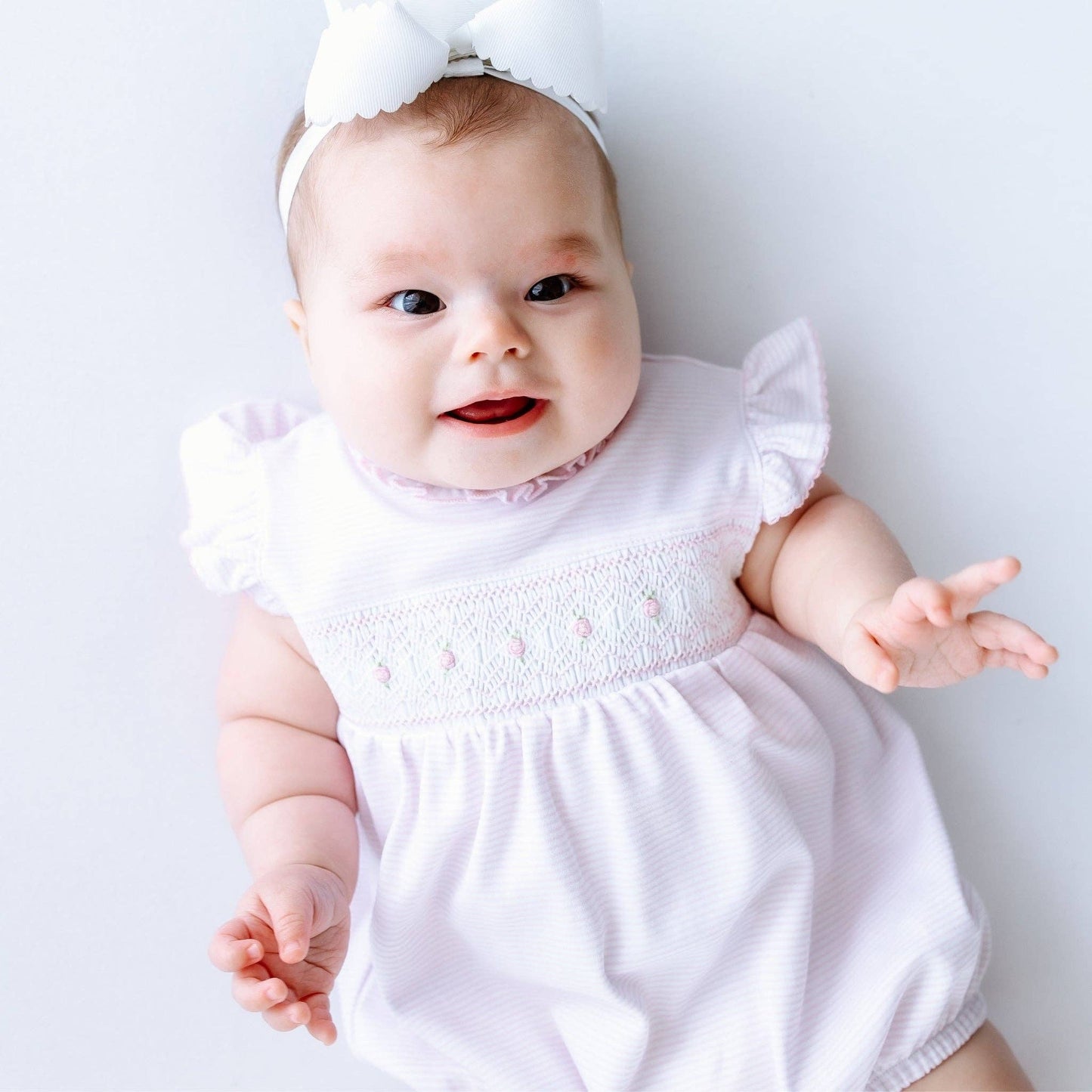 Julia Smocked Bubble - Pink
