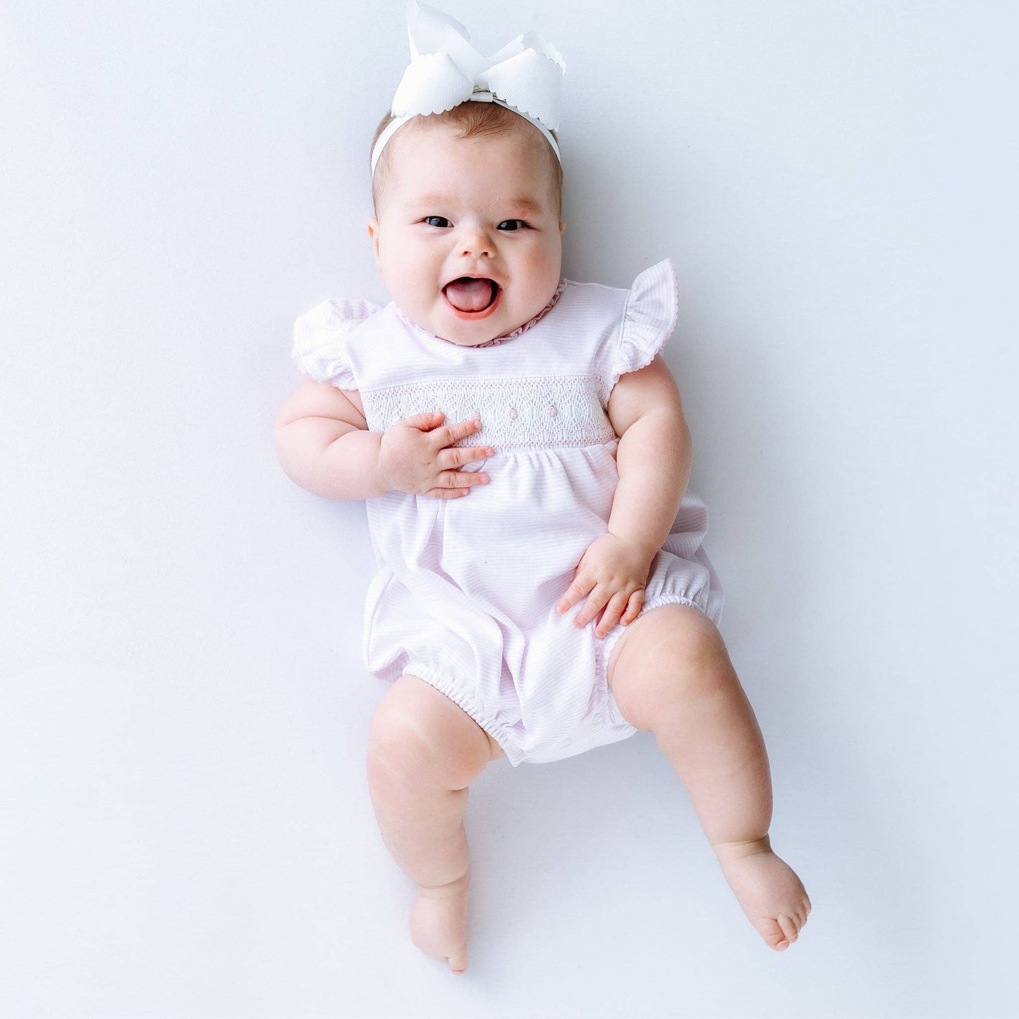 Julia Smocked Bubble - Pink
