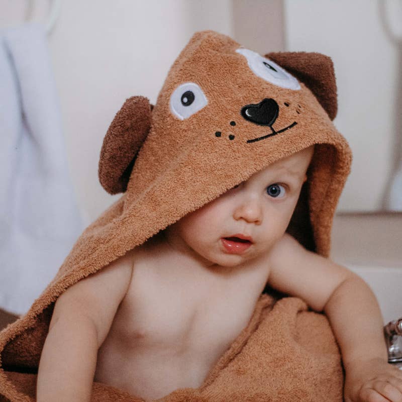 Dog hooded towel for toddlers ages 2 to 8 years old