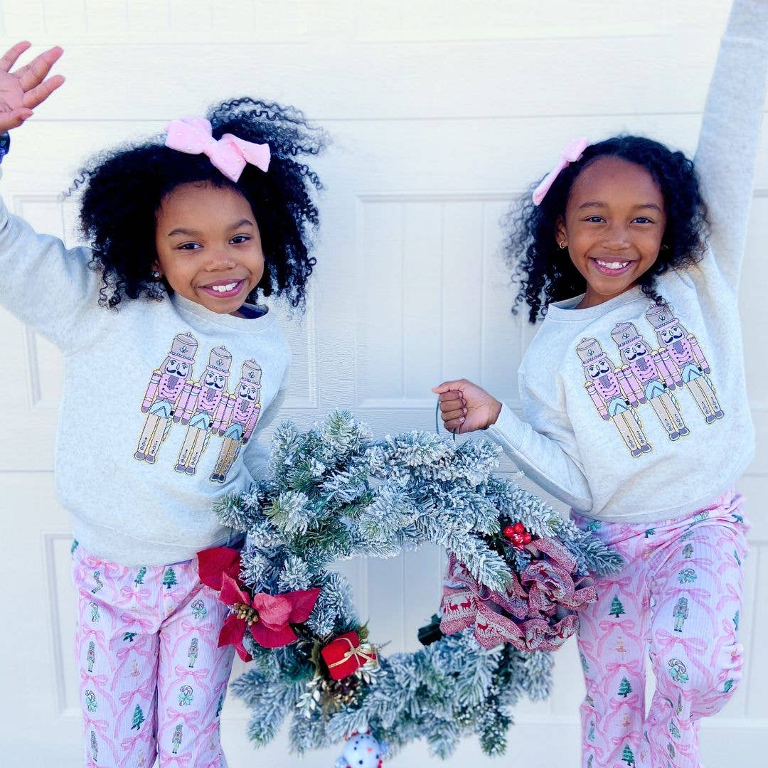 Pastel Nutcracker Patch Christmas Sweatshirt - Kids Clothing