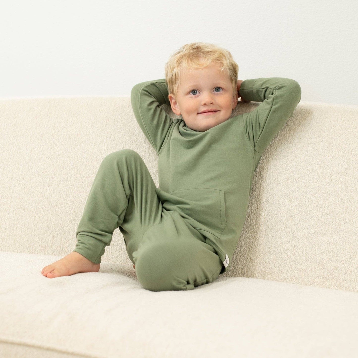 Hooded Jogger Set army green