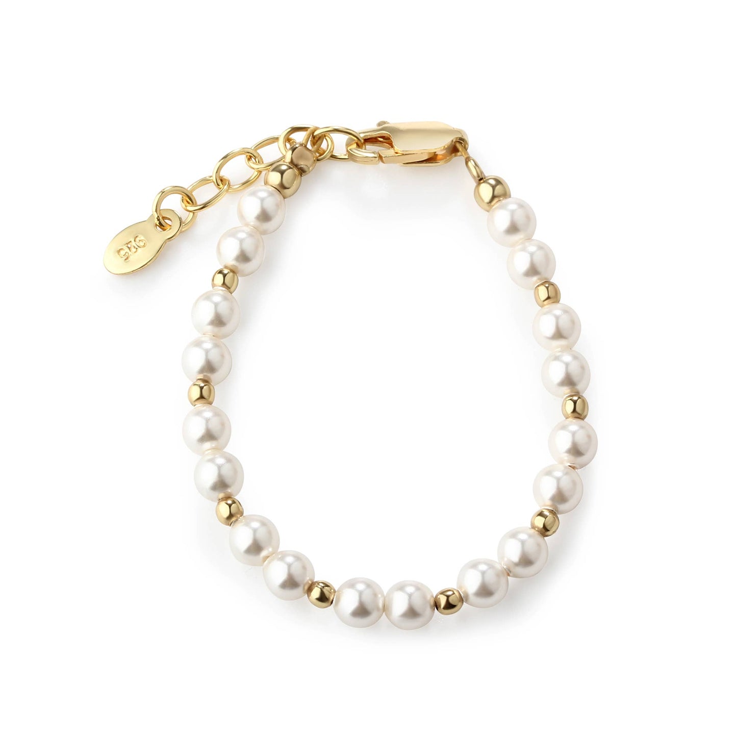 Girls 14K Gold-Plated Pearl Baby Bracelet Children's Jewelry