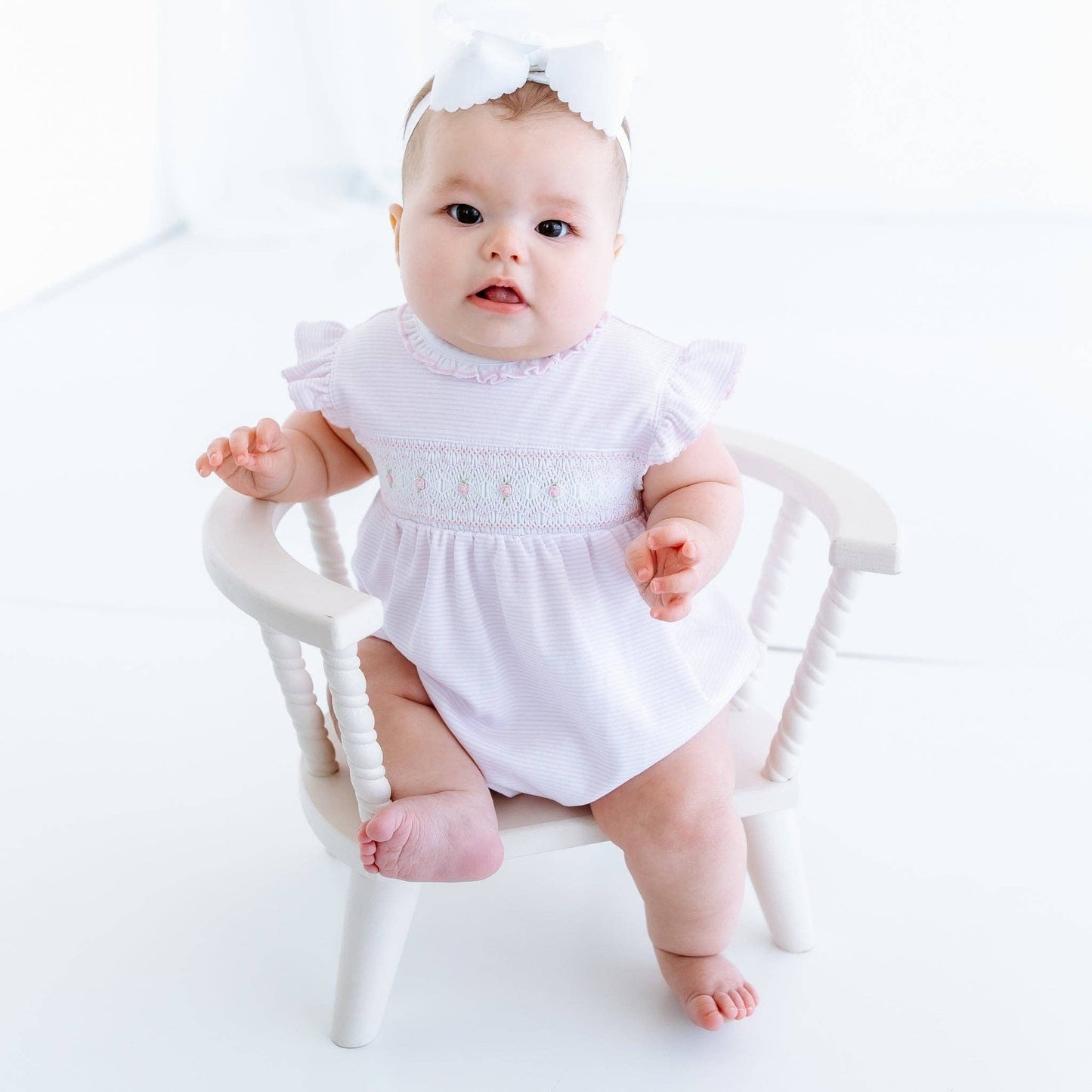 Julia Smocked Bubble - Pink