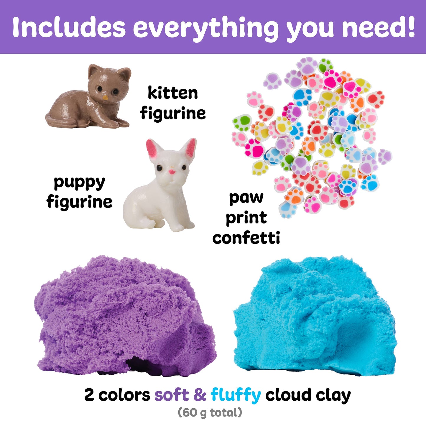 Sensory Mini Play Kit Jar with Cloud Clay: Pets Theme