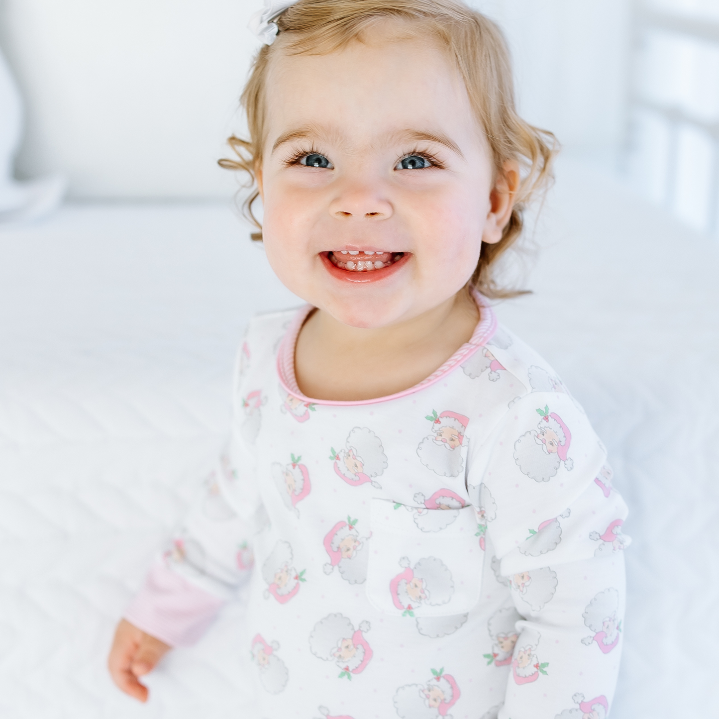 Santa Baby Long Sleeve Nightdress - Pink