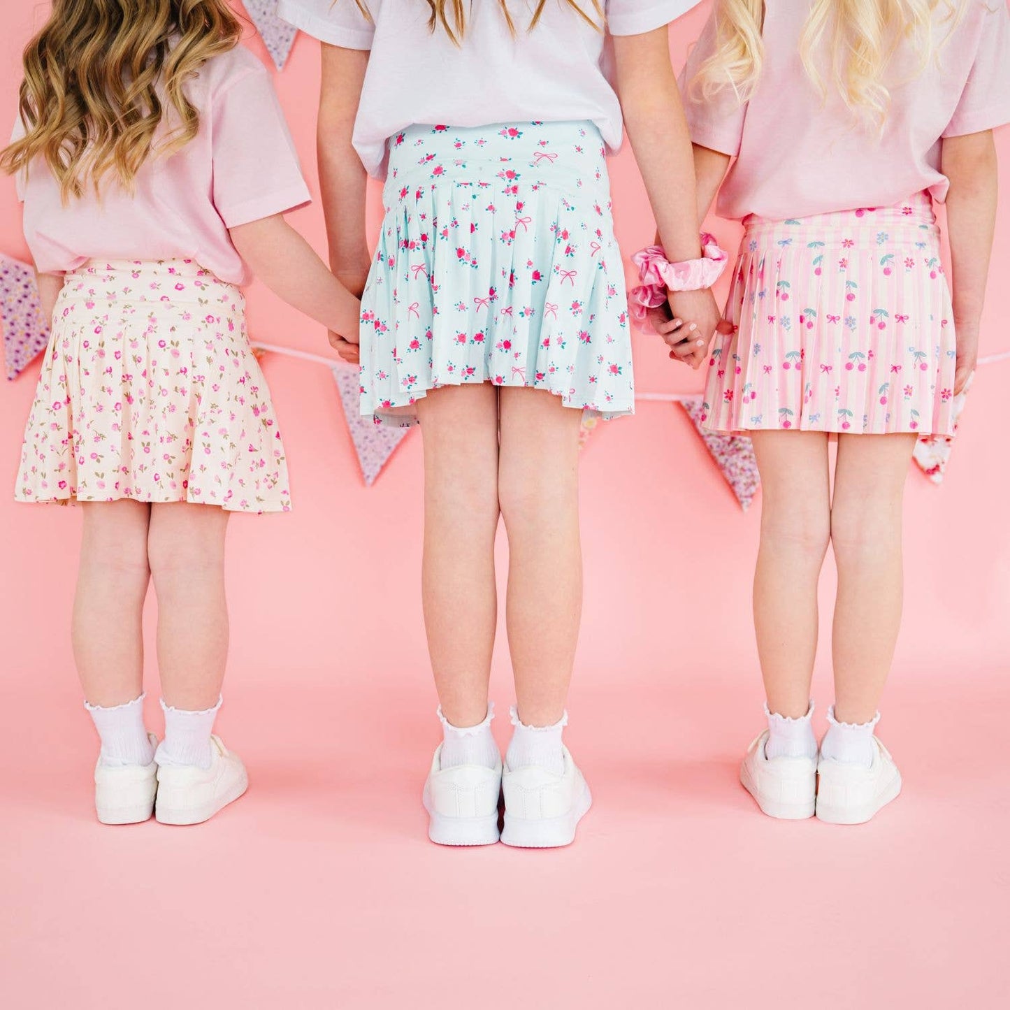 Sky Blue Floral Athletic Skort - Kids Clothing - Activewear