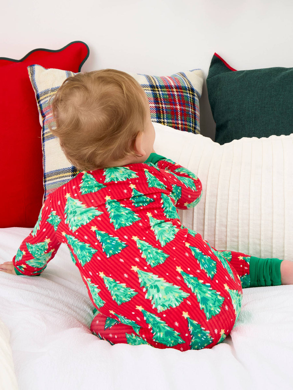 SoftSnooze™ Baby Bamboo Viscose O Christmas Tree Convertible One Piece Footie Pajama