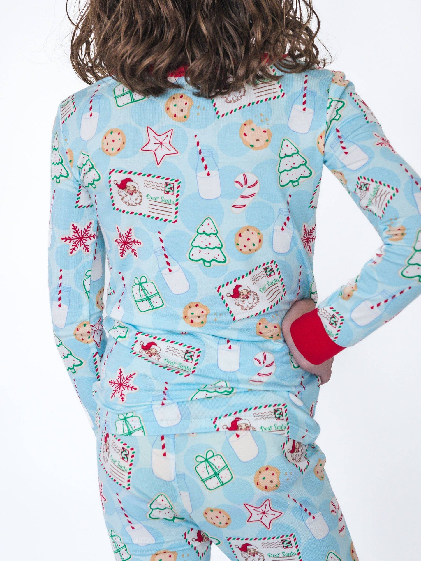SoftSnooze™ Girls Bamboo Viscose Santa Sweets Ruffle Long Sleeve Pajama Set