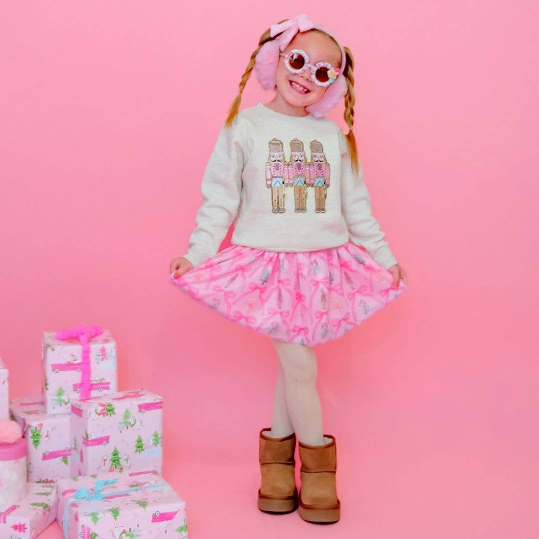 Pastel Nutcracker Patch Christmas Sweatshirt - Kids Clothing