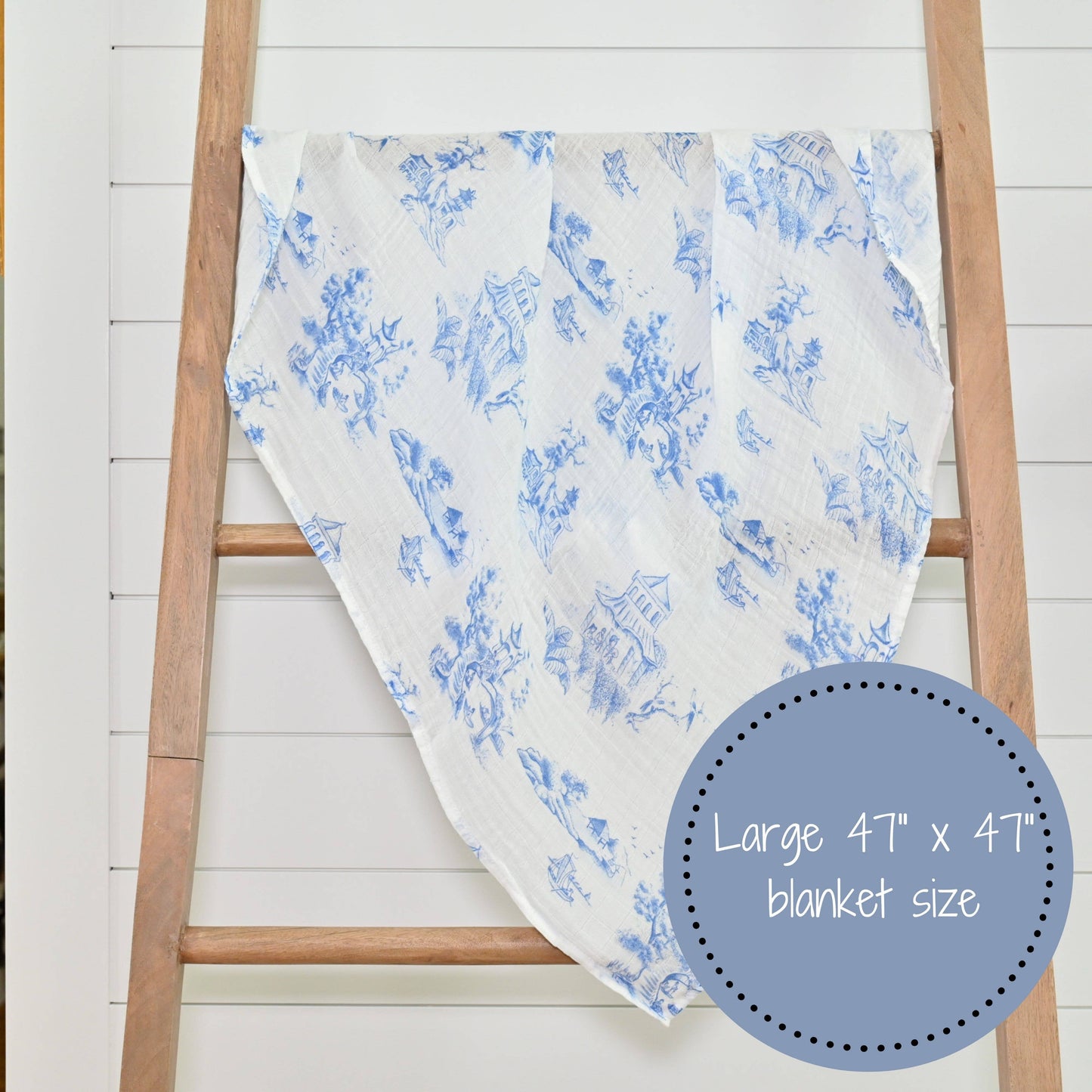 Chinoiserie Baby Muslin Swaddle Blanket