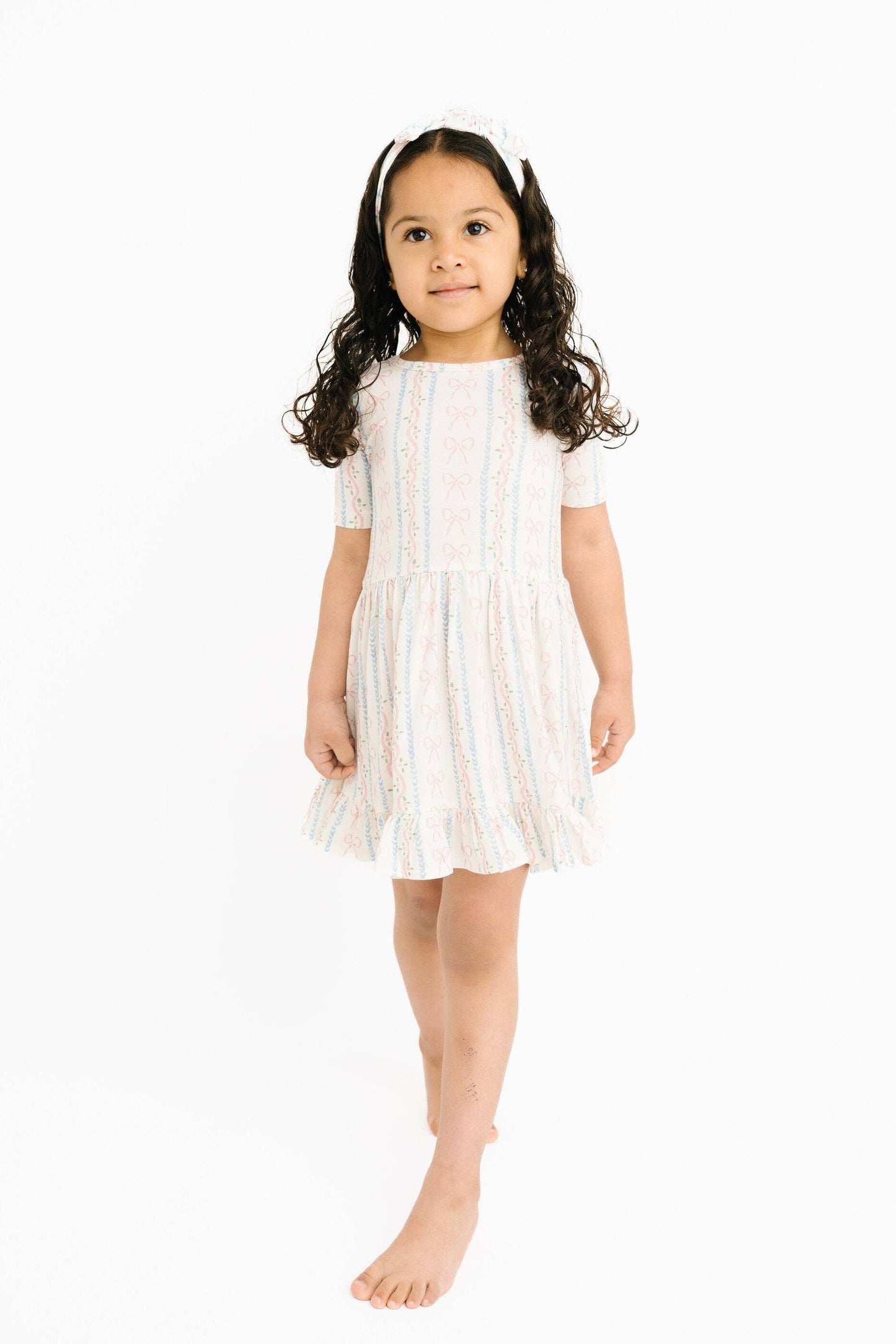 Dainty Bows Short Sleeve Bamboo Dress