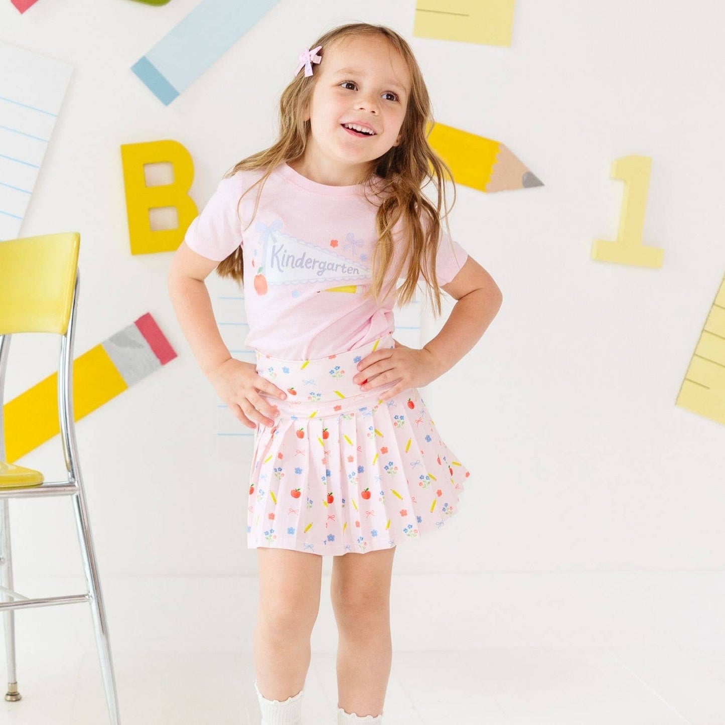 Kindergarten Pennant Short Sleeve T-Shirt - Back To School