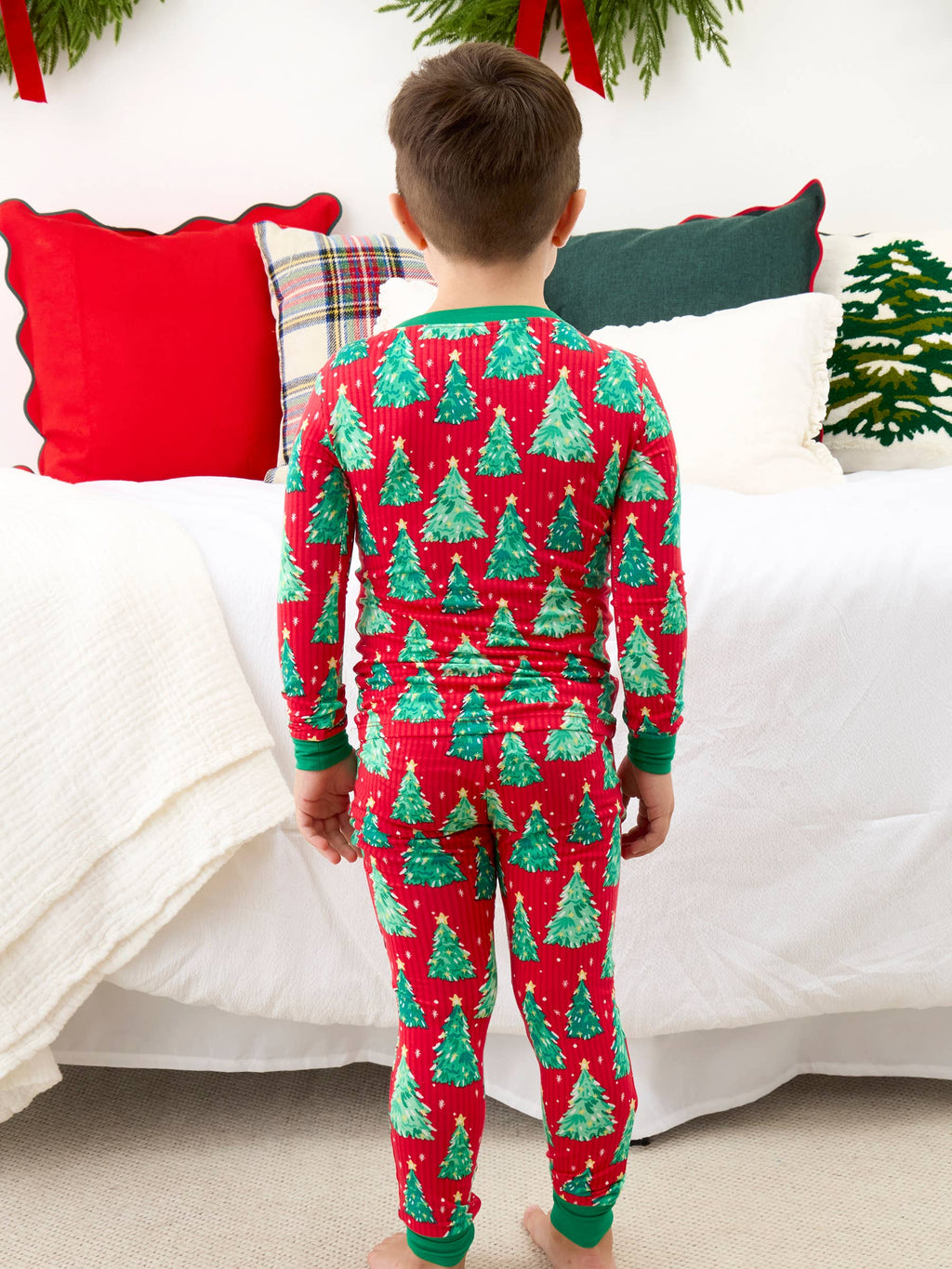 SoftSnooze™ Kids Bamboo Viscose O Christmas Tree Long Sleeve Pajama Set