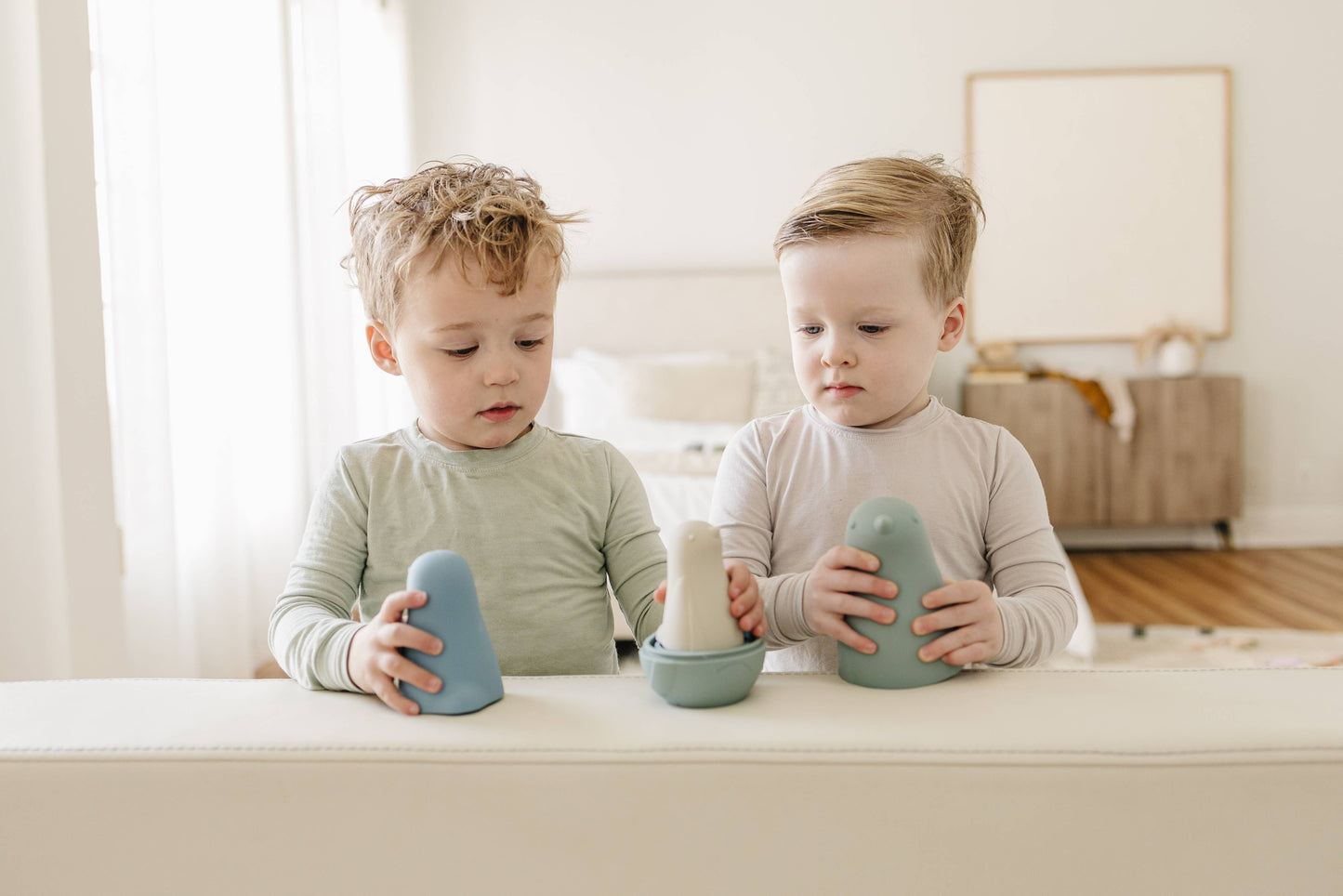 Sea Blue Multi Mix Silicone Nesting Penguin Set