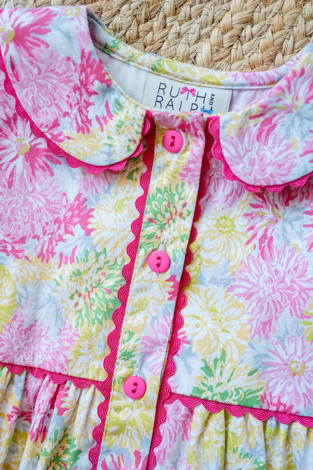 Colorful Floral Front Button Dress