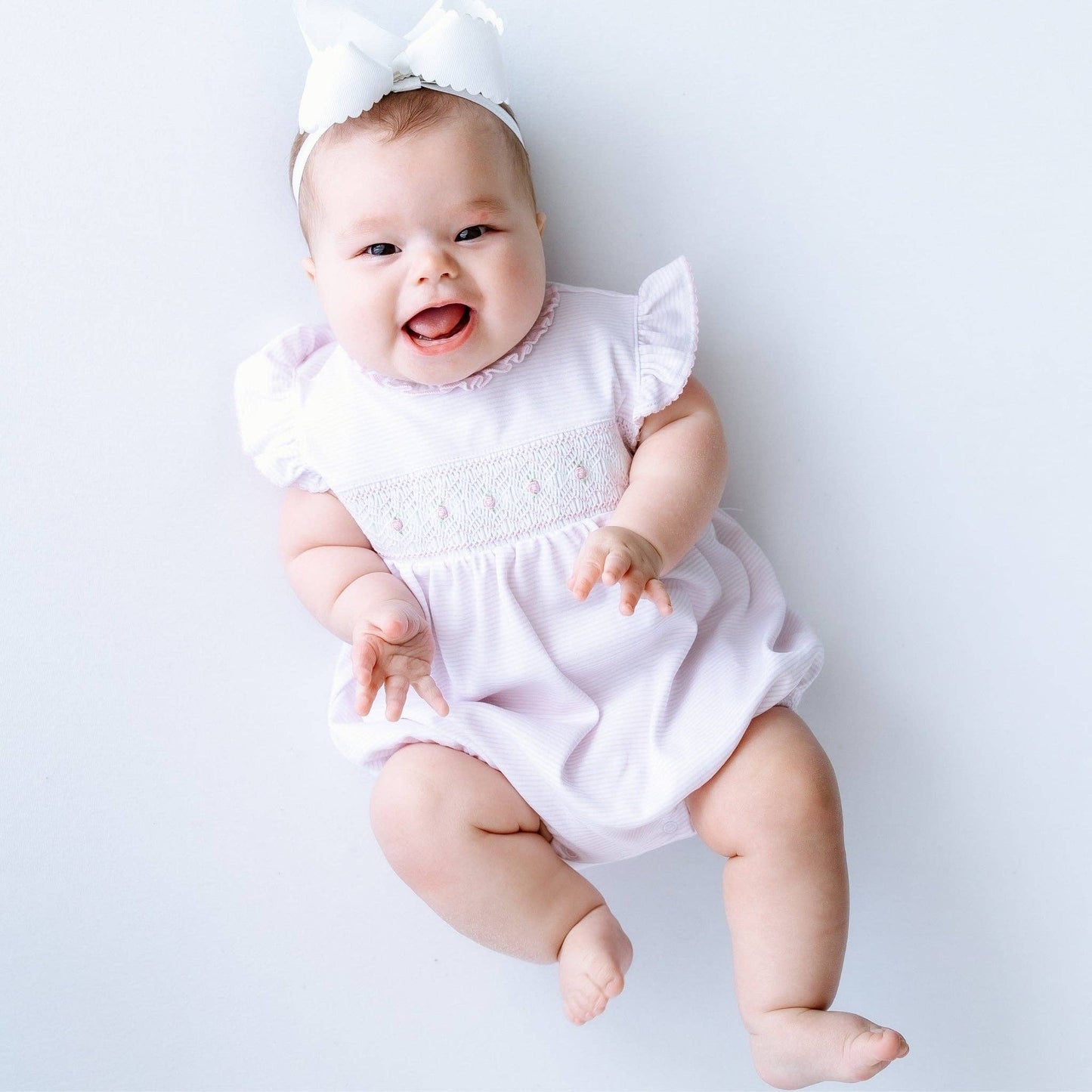 Julia Smocked Bubble - Pink