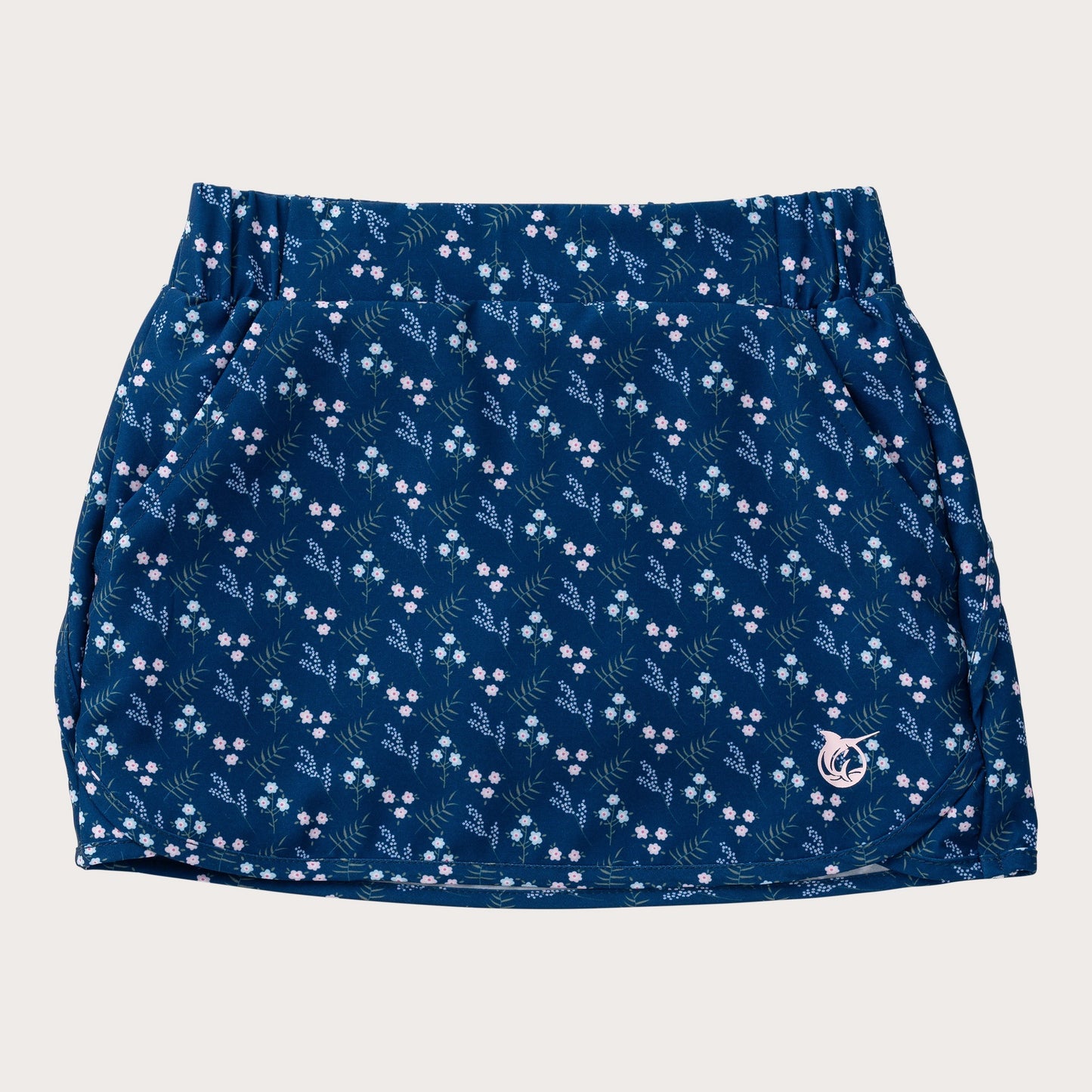 navy peony floral carolina catch skort