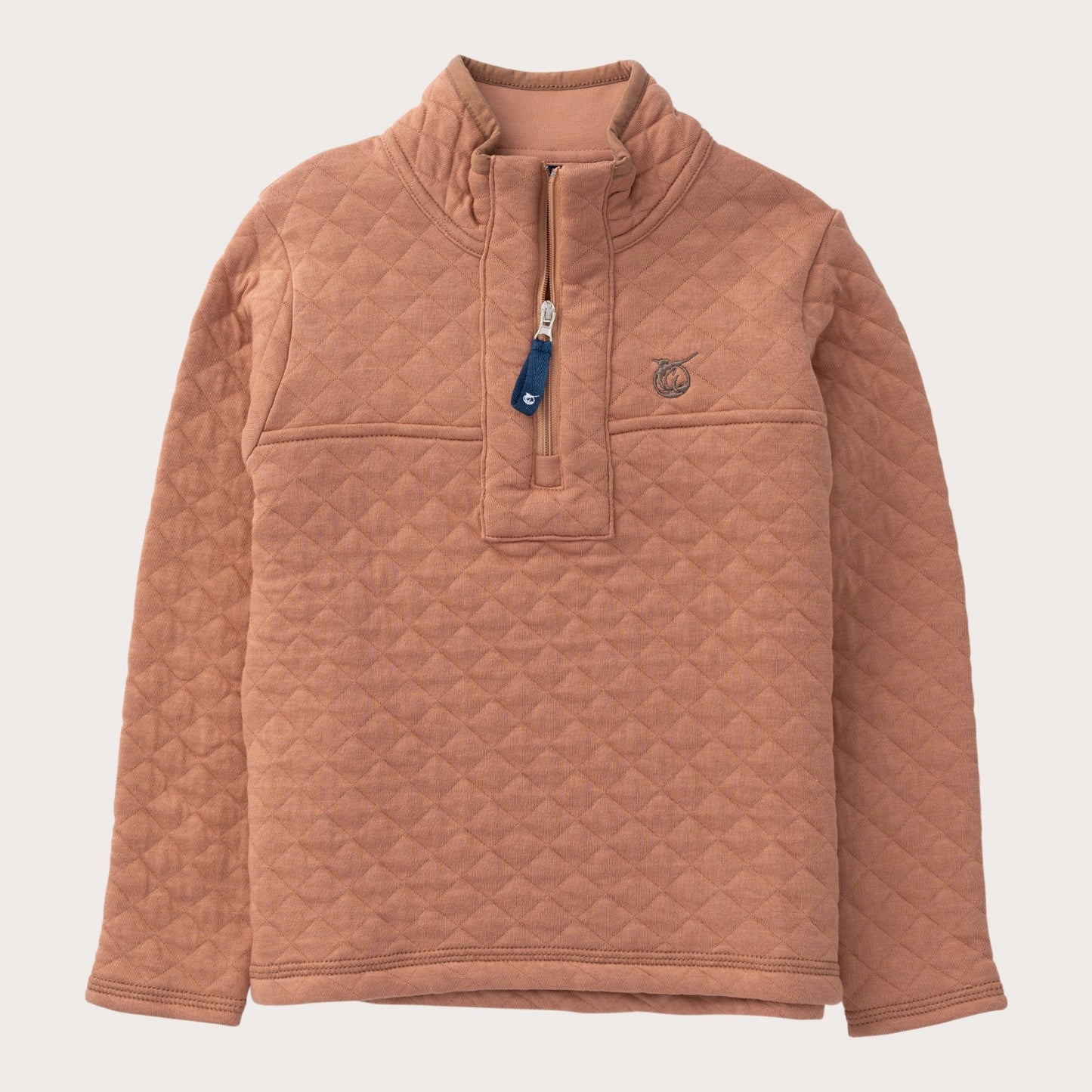 Mocha mousse quilted zip pullover