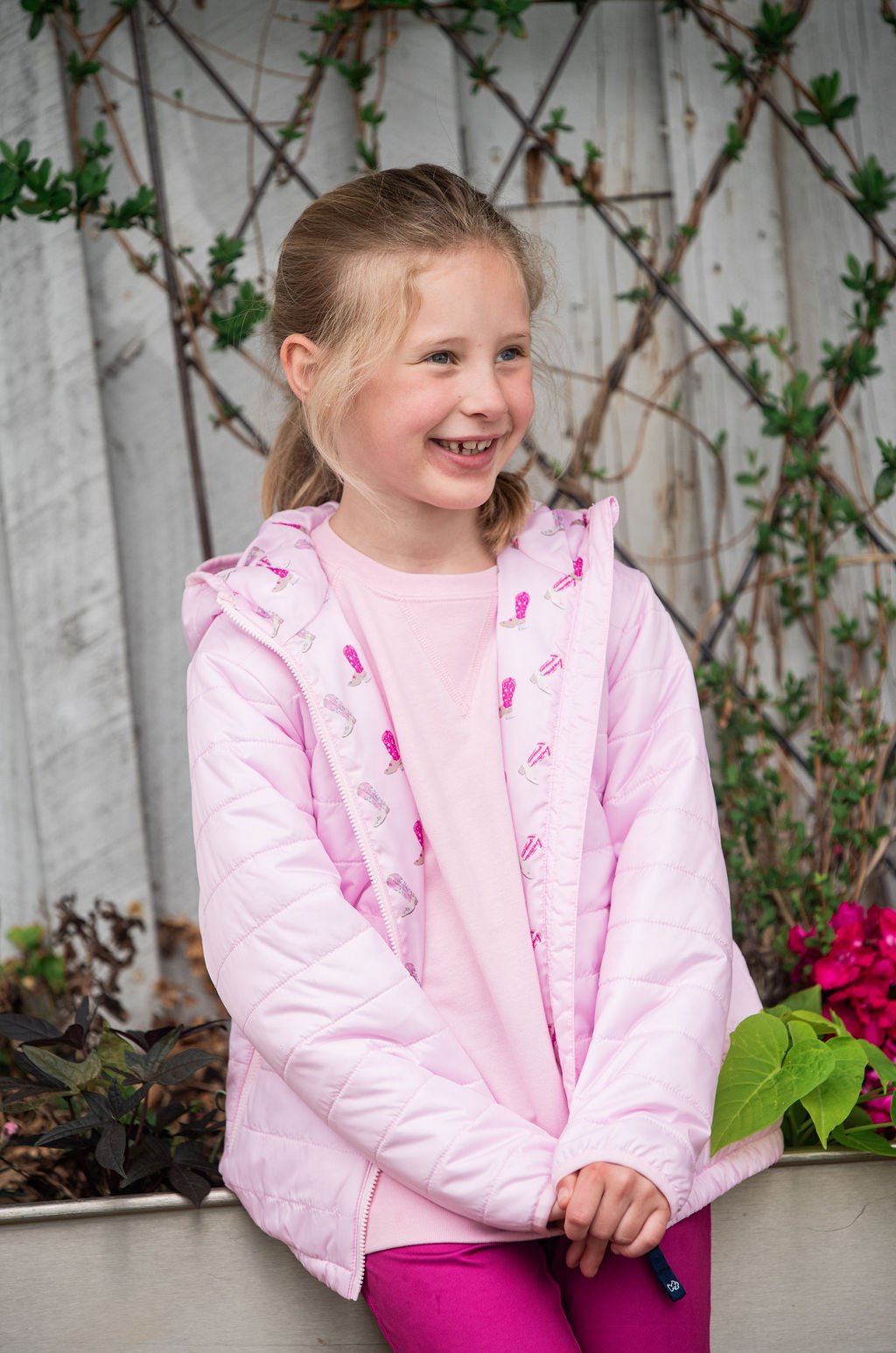 pink tulle puffer jacket