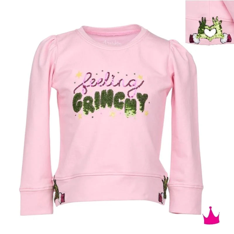 Sequin Felling Grinchy Pink Holly