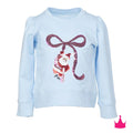 Sequin Santa Bow Light Blue Holly